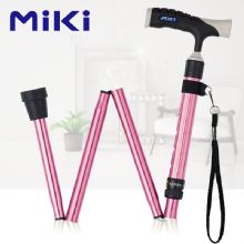 MIKI折叠拐粉色  MRF-011220 家用老人拐杖 轻便折叠手杖